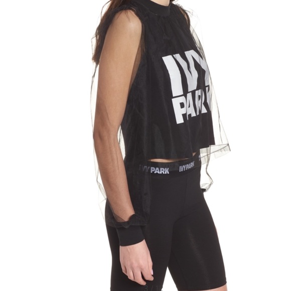 NWT Ivy Park Black Festival Tulle Top XXS - Picture 4 of 15